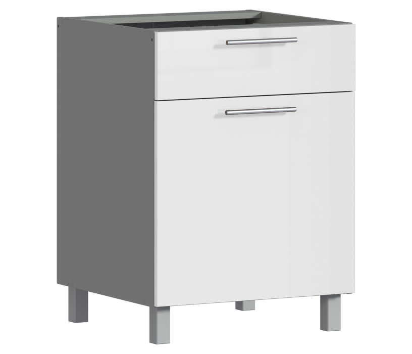 Анна, Анна АСДЯ-1-60 стол с ящиком и 1-ой дверью Белый глянец