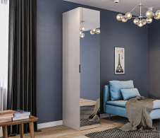 Шкафы распашные, Шкаф 1 дверный Милан СБ-3262 Серый с зеркальным фасадом