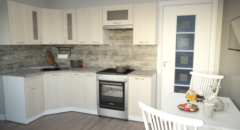 Кухонный гарнитур Лариса оптима 1 1,3 х 2,5 м Латте ЛДСП