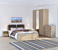 Спальные гарнитуры, Веста набор для спальни со шкафом 3-х дверным