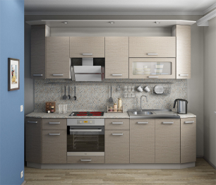 Кухонный гарнитур Регина Песочный/Дуб Сантана Светлый