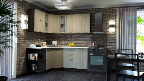 Кухонный гарнитур Светлана оптима 1,5 х 1,8 м Ясень Шимо Светлый ЛДСП