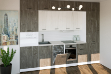 Кухонные гарнитуры, Кухонный гарнитур Сиена люкс 3,0 м Дуб грей/Бетон темный ЛДСП