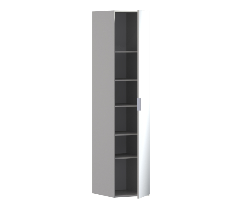 Шкафы распашные, Шкаф 1 дверный Милан СБ-3262 Серый с зеркальным фасадом