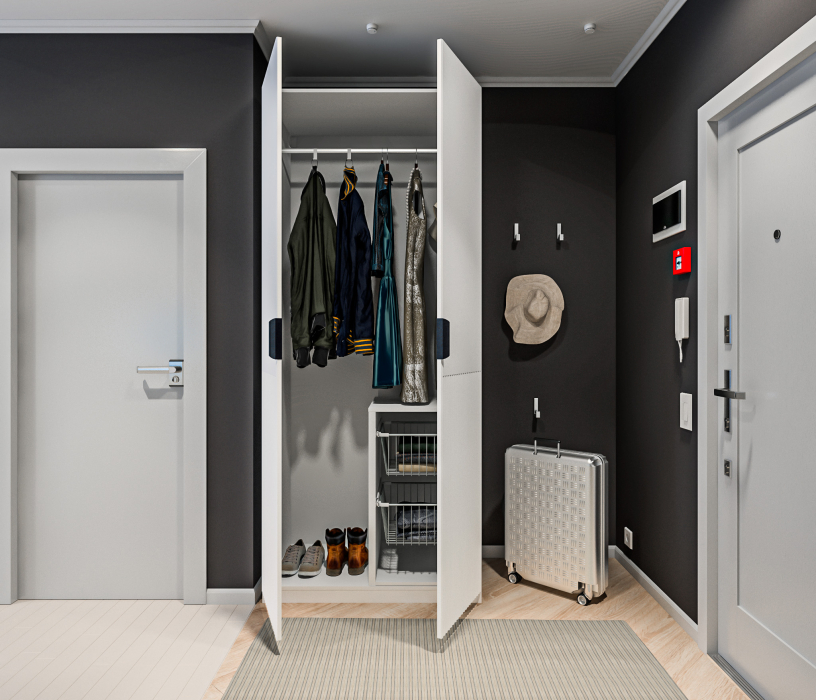 Для одежды, Шкаф 2-дверный 1м МАКС Джаз Белый