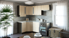 Кухонные гарнитуры, Кухонный гарнитур Симона литл 1,3 х 2,0 м Дуб Сонома ЛДСП