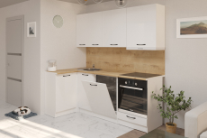 Кухонные гарнитуры, Кухонный гарнитур Жасмин прайм 1,1 х 2,0 м Белый глянец ЛДСП