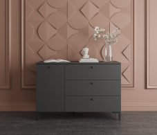 Комоды, Комод Тренд СБ-3446 3 ящика, 1 дверь Диамант серый
