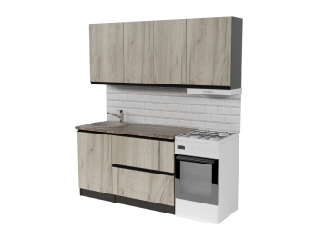 Кухонный гарнитур Равенна макси 1,8 м Дуб браун ЛДСП