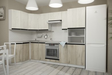 Кухонный гарнитур Паола гранд прайм 2,6 х 1,4 м Дуб грей/Дуб Браун ЛДСП