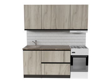 Кухонный гарнитур Равенна макси 1,8 м Дуб браун ЛДСП