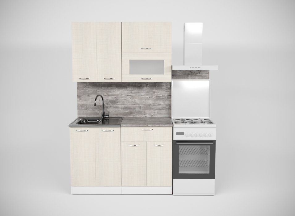 Кухонные гарнитуры, Кухонный гарнитур Лариса лайт 2 1,2 м Латте ЛДСП