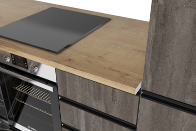 Кухонный гарнитур Сапфир 2 Экстра 3,0 м Дуб золотой / Бетон темный ЛДСП