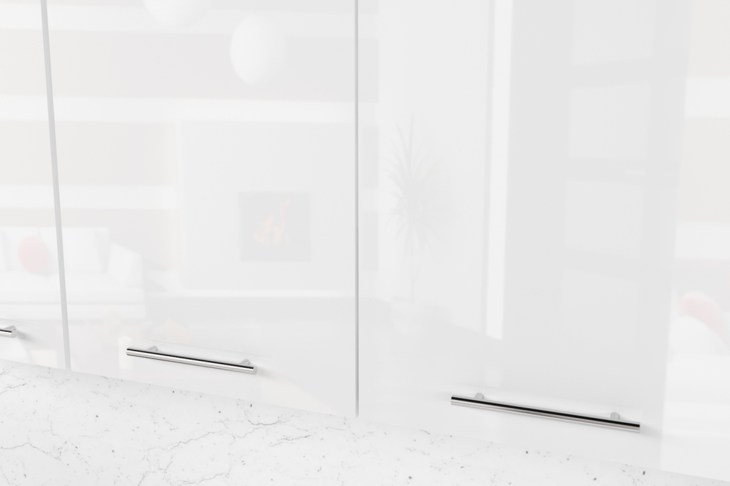 Кухонные гарнитуры, Кухонный гарнитур Терция медиум 2 1,4 м Белый глянец/Бетон Светлый ЛДСП