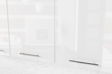 Кухонный гарнитур Терция медиум 2 1,4 м Белый глянец/Бетон Светлый ЛДСП