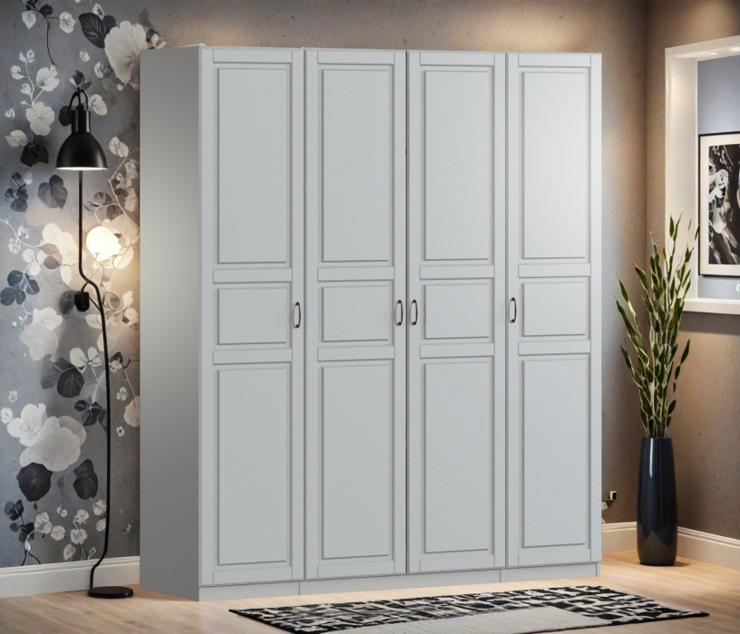 Для одежды, Шкаф четырехдверный Макс 2000 мм, вариант №4 (ЛДСП/МДФ)