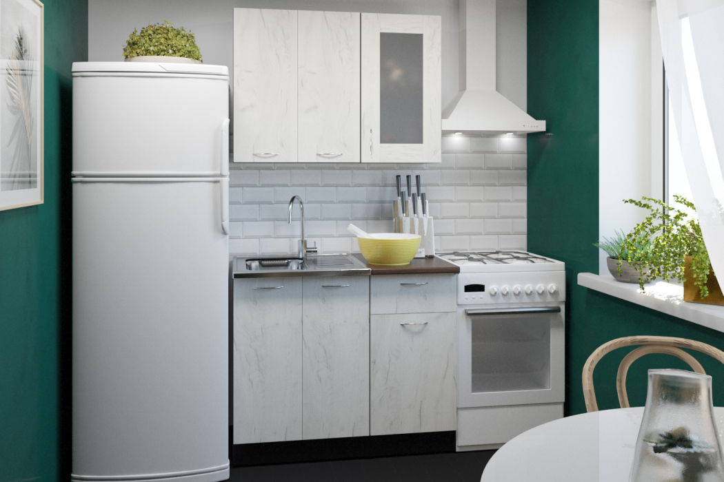 Кухонные гарнитуры, Кухонный гарнитур Лоретта мини 1,0 м Дуб грей ЛДСП