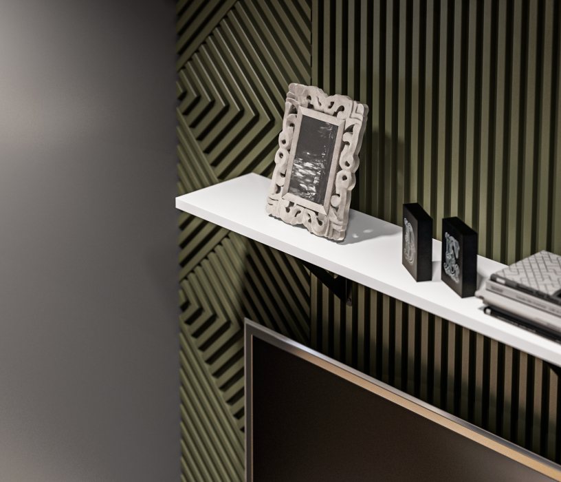 Настенные полки, Твин СБ-3412 Полка Белая 117 см с черным менсолодержателем