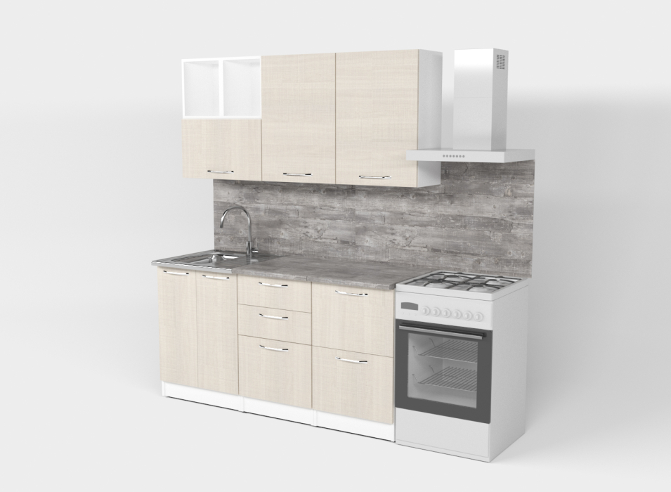 Кухонные гарнитуры, Кухонный гарнитур Лариса стандарт 4 1,6 м Латте ЛДСП