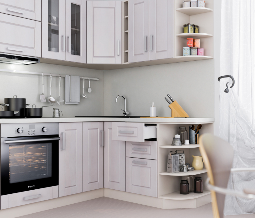 Лидеры продаж модульных кухонь, Регина Риф белоснежный 2700*1650