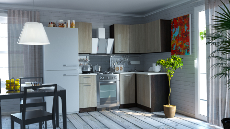 Кухонный гарнитур Светлана прайм 1,2 х 1,4 м Ясень Шимо Светлый ЛДСП