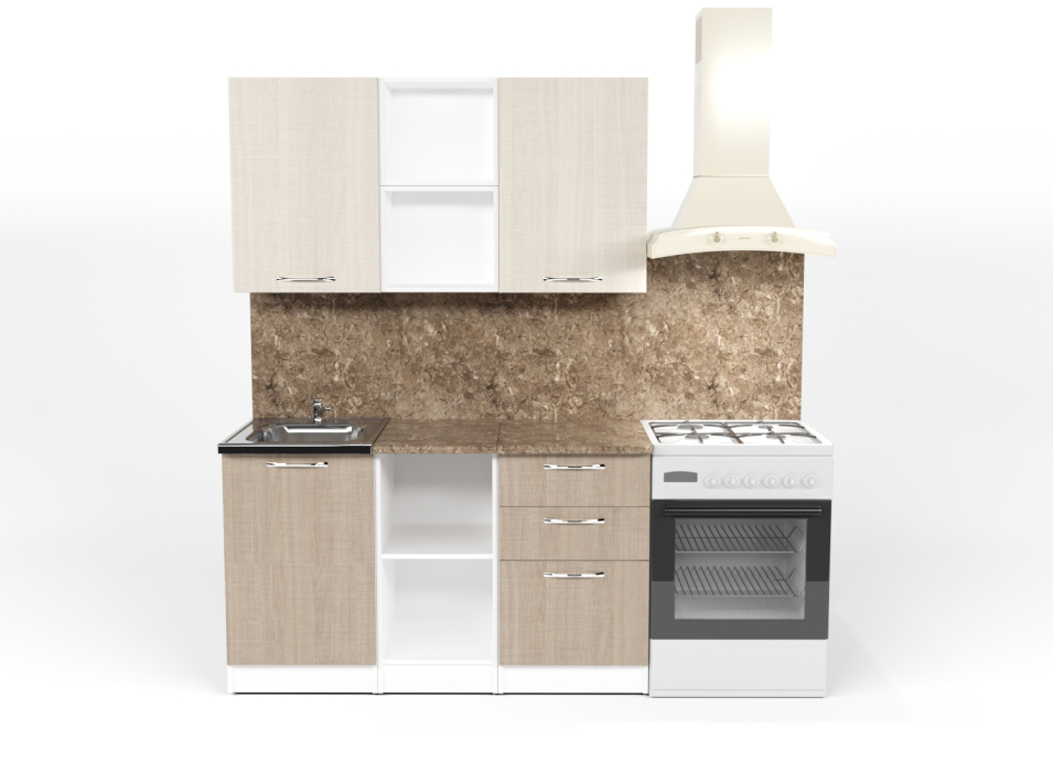 Кухонные гарнитуры, Кухонный гарнитур Ольга медиум 4 1,4 м Латте / Карамель ЛДСП