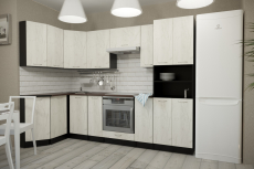 Кухонные гарнитуры, Кухонный гарнитур Лоретта гранд прайм 2,6 х 1,4 мм Дуб грей ЛДСП