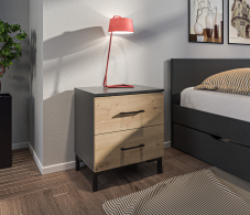 Прикроватные тумбы, Тренд СБ-3459 Тумба Диамант серый/ЛДСП Лофт Дуб дикий