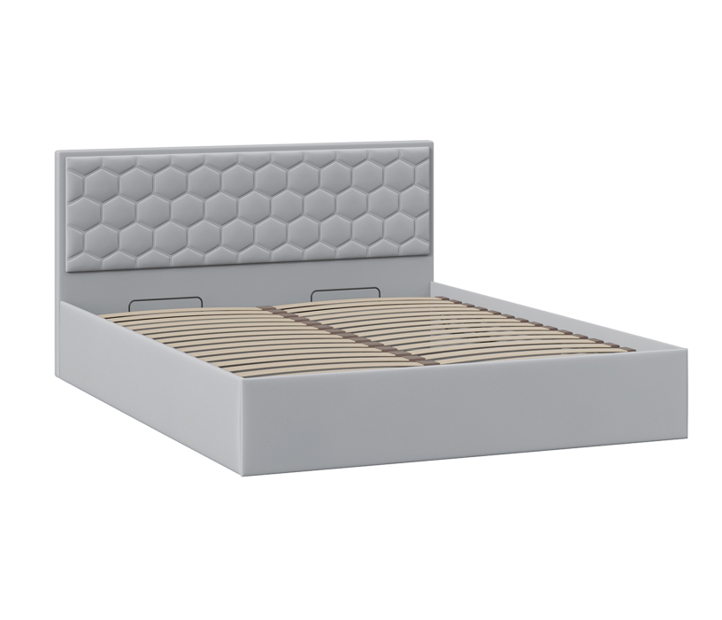 Мягкая кровать, Кровать Порто с ПМ без заглушины, Велюр