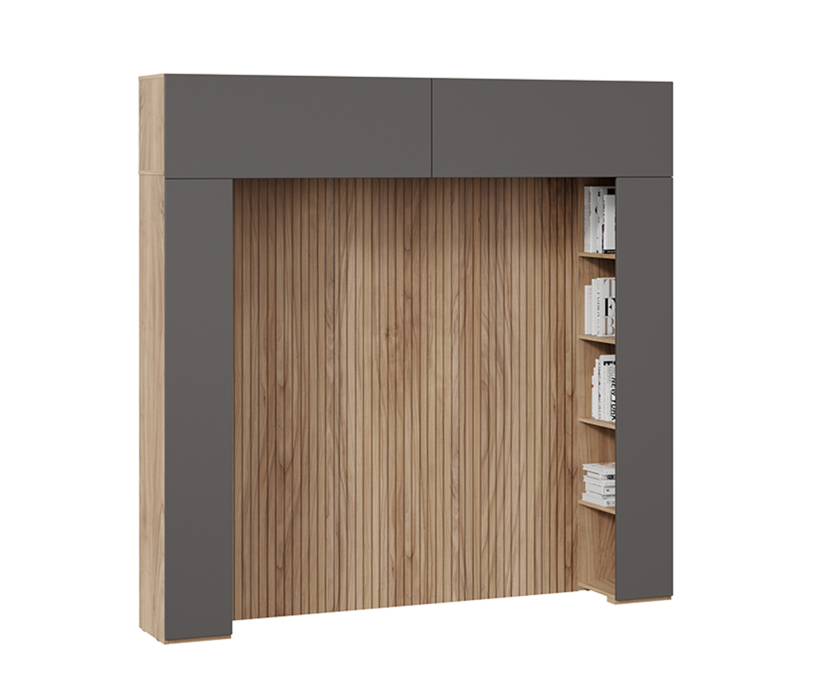 Детские полки, Шкаф навесной со стеллажами с декоративными панелями Порто