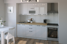 Кухонные гарнитуры, Кухня Жасмин макси 2 1,8 м Белый глянец ЛДСП