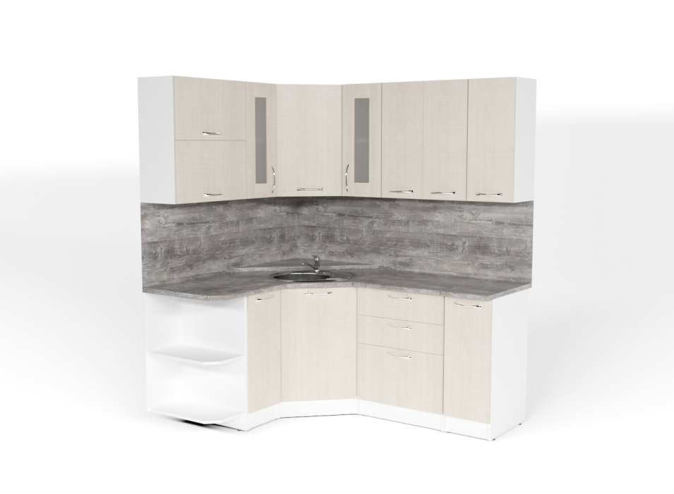 Кухонные гарнитуры, Кухонный гарнитур Лариса оптима 3 1,5 х 1,8 м Латте ЛДСП