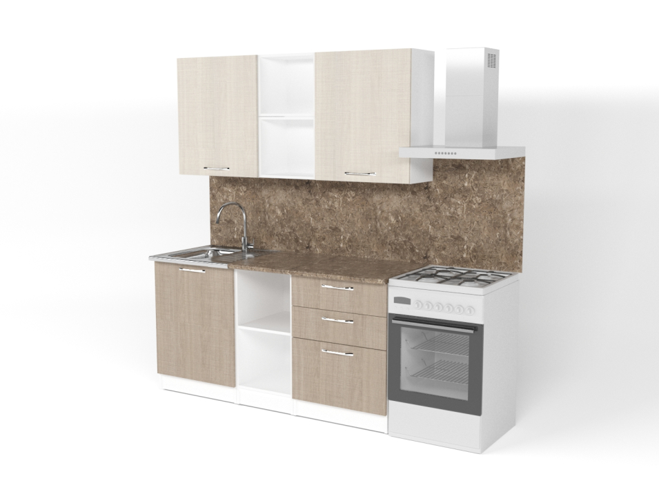 Кухонные гарнитуры, Кухонный гарнитур Ольга стандарт 5 1,6 м Латте / Карамель ЛДСП