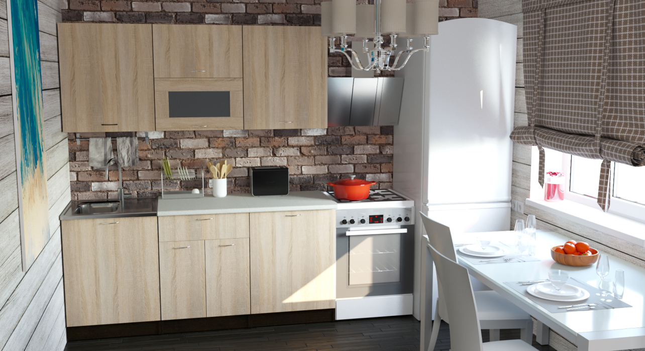 Кухонные гарнитуры, Кухонный гарнитур Симона макси 1,8 м Дуб Сонома ЛДСП