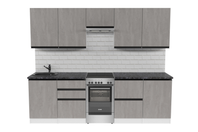 Кухонный гарнитур Сюита мега 2,5 м Бетон светлый ЛДСП