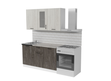 Кухонный гарнитур Сиена медиум 1,4 м Дуб грей/Бетон темный ЛДСП