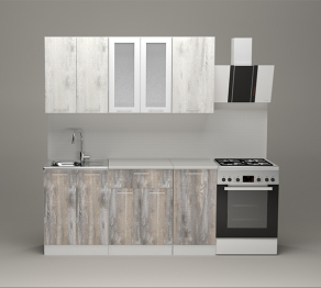 Кухонный гарнитур Инна стандарт 1,6 м Пайн Белый/Пайн Экзотик ЛДСП