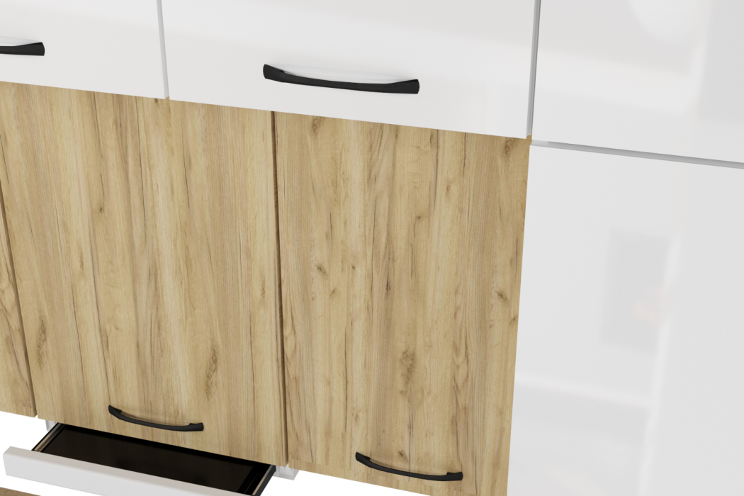 Кухонные гарнитуры, Кухонный гарнитур Жасмин экстра 3,0 м Белый глянец ЛДСП