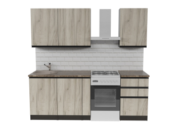 Кухонный гарнитур Равенна стандарт 1,6 м Дуб браун ЛДСП