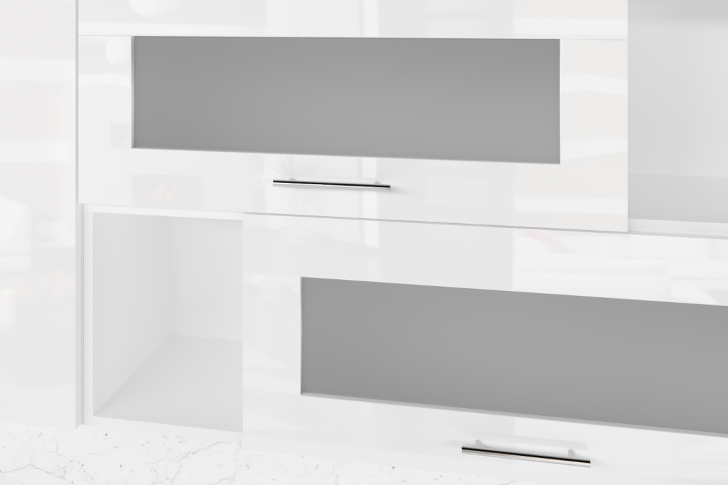 Кухонные гарнитуры, Кухонный гарнитур Терция стандарт 1,6 м Белый глянец/Бетон Светлый ЛДСП