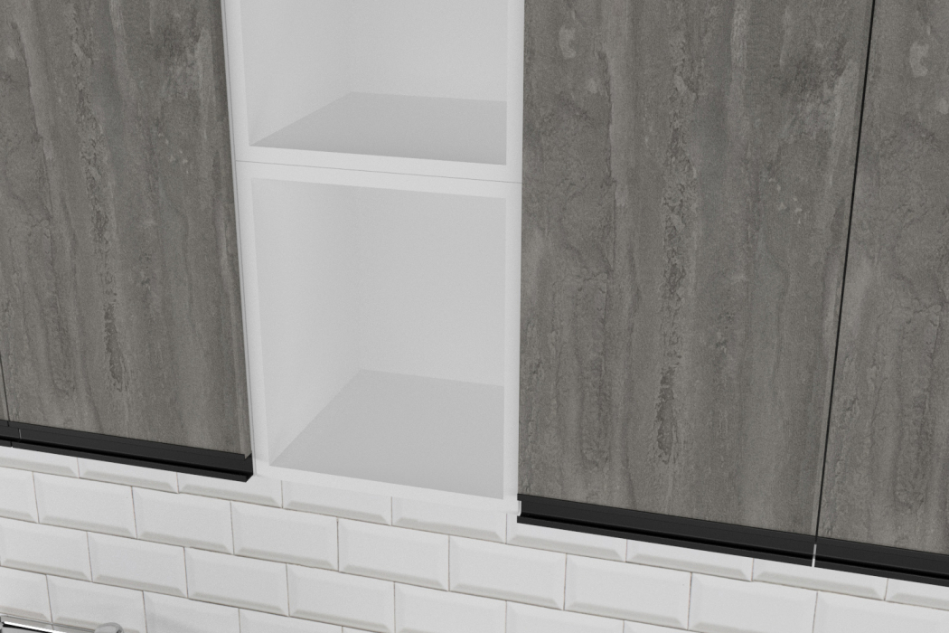 Кухонные гарнитуры, Кухонный гарнитур Ноктюрн нормал 1,5 м Бетон темный ЛДСП