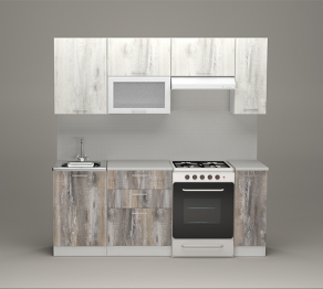 Кухонный гарнитур Инна ультра 2,0 м Пайн Белый/Пайн Экзотик ЛДСП