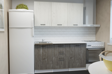 Кухонный гарнитур Сиена нормал 1,5 м Дуб грей/Бетон темный ЛДСП