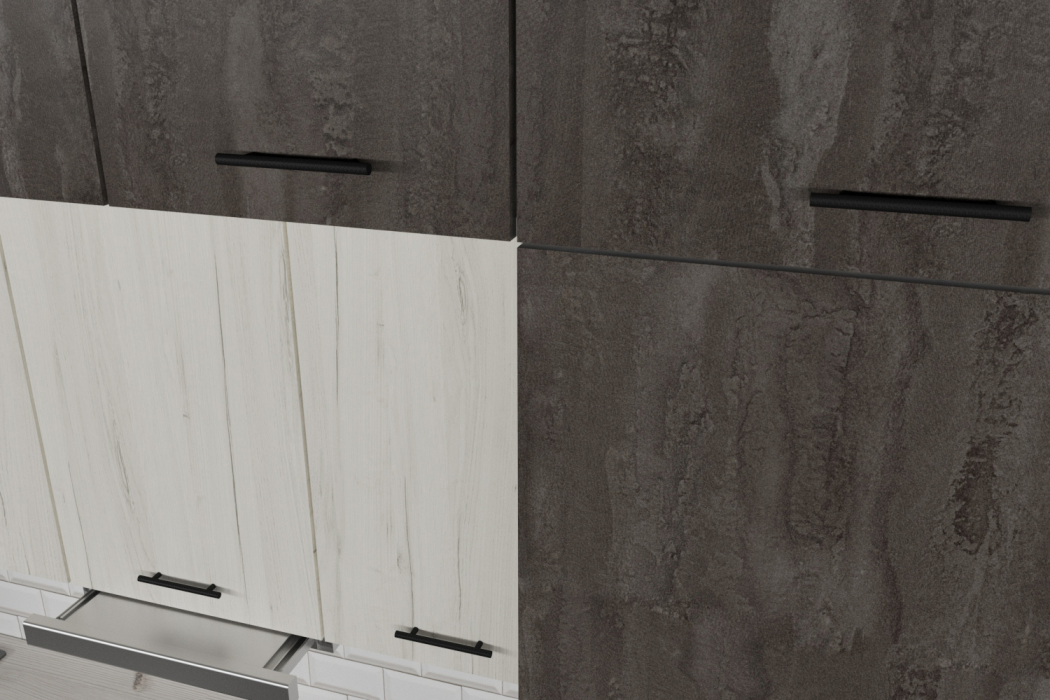 Кухонные гарнитуры, Кухонный гарнитур Сиена люкс 3,0 м Дуб грей/Бетон темный ЛДСП