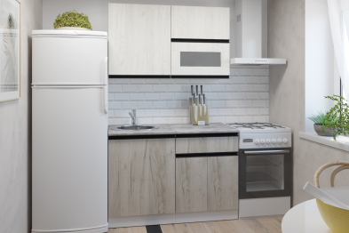 Кухонный гарнитур Паола лайт 1,2 м Дуб грей/Дуб Браун ЛДСП