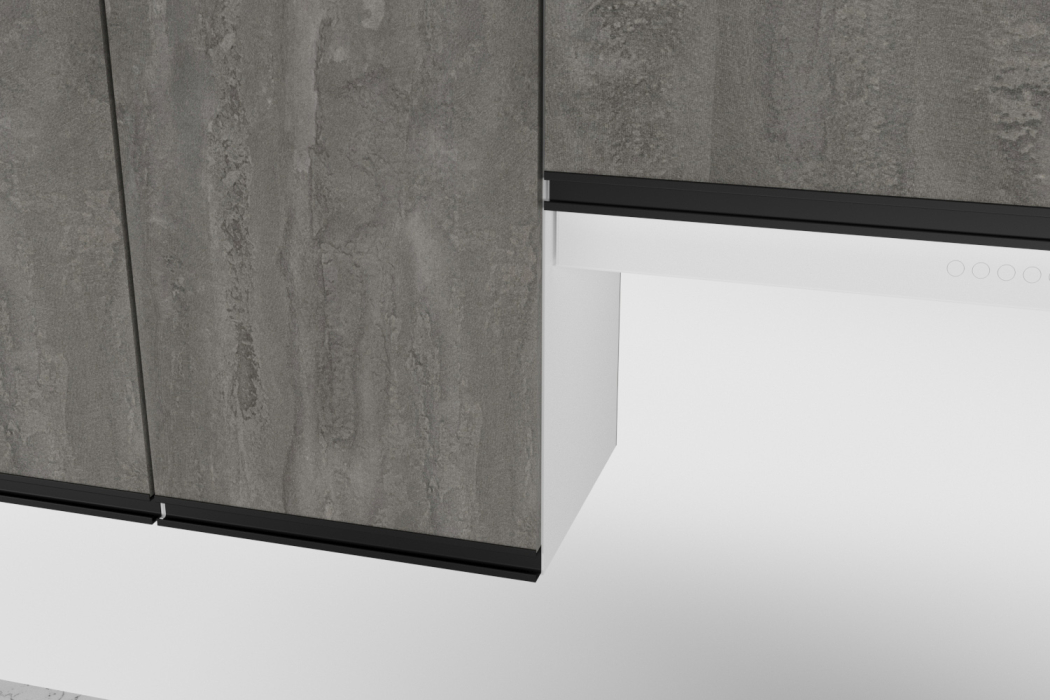 Кухонные гарнитуры, Кухонный гарнитур Ноктюрн мега прайм 1,5 х 2,7 м Бетон темный ЛДСП