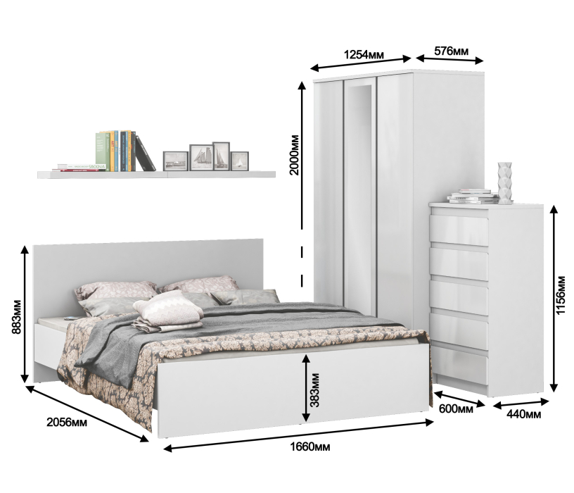 Спальные гарнитуры, Комплект для спальни Медея 4