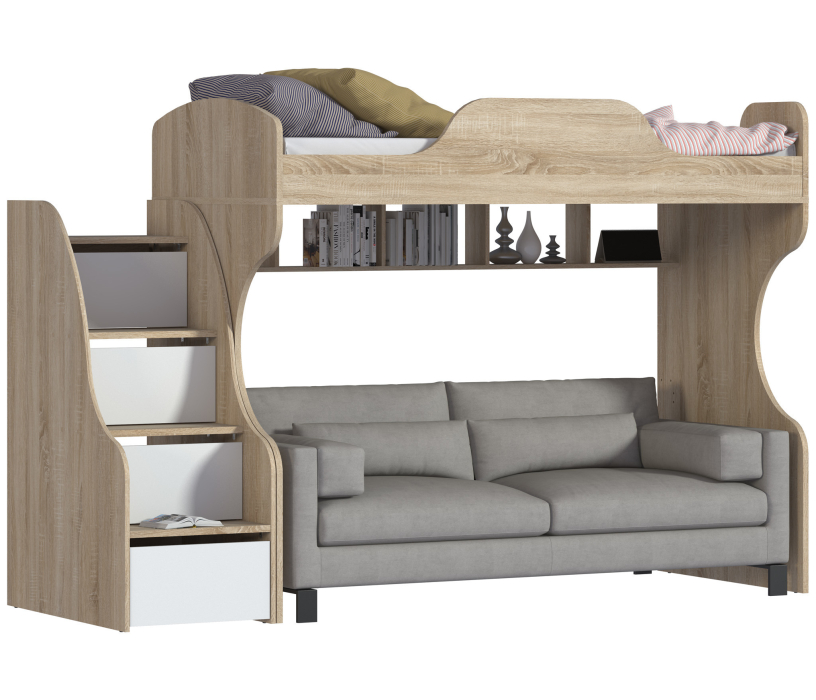 Детские кровати, Мамбо Кровать 2-х ярусная с Лестницей приставной