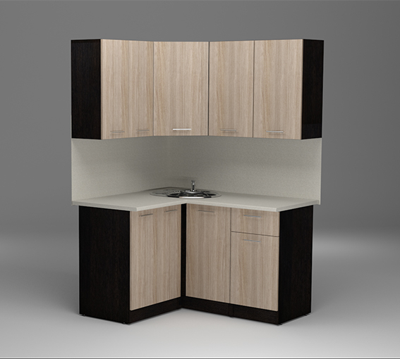 Кухонные гарнитуры, Кухонный гарнитур Светлана прайм 1,2 х 1,4 м Ясень Шимо Светлый ЛДСП