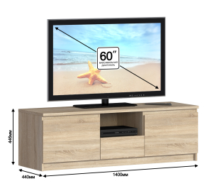 Комплект Веста (пенал и тумба ТВ), Дуб Сонома
